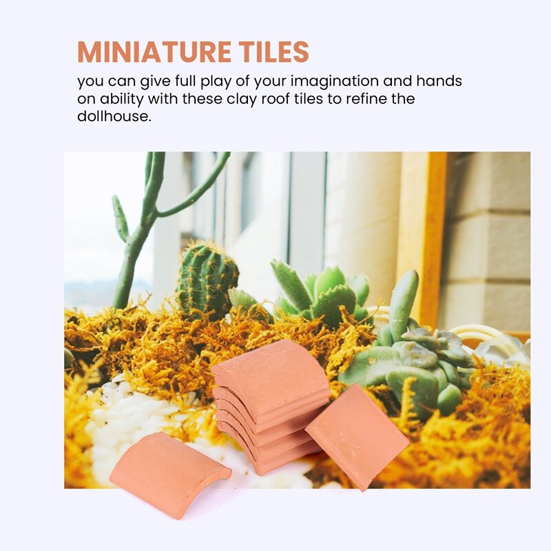 200 Pcs Roof Tiles Model Building Set Red Miniature Tiles For DIY Landscape Kitchen Garden Decoration