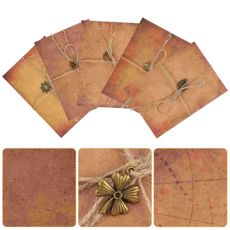 5 Set Vintage Envelop Kraftpapier Retro Schrijven Briefpapier Vier Blad Zegen Afdrukken