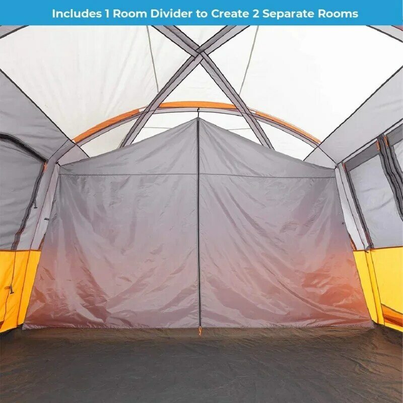 CORE 12 Person Tent | Large Multi Room Camping Tent for Outdoor Family Camping | Portable Cabin Stand Up Tent with Storage Pocke