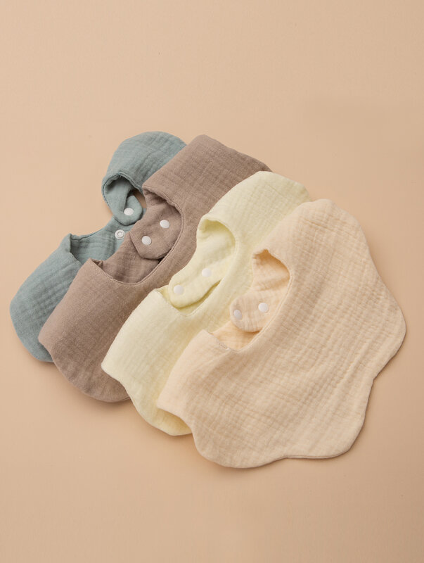 Креп-хлопок, мягкая однотонная детская одежда для новорожденных, милая ткань с лепестками, бандана, шарф для детей, для мальчиков и девочек, слюнявчик для кормления