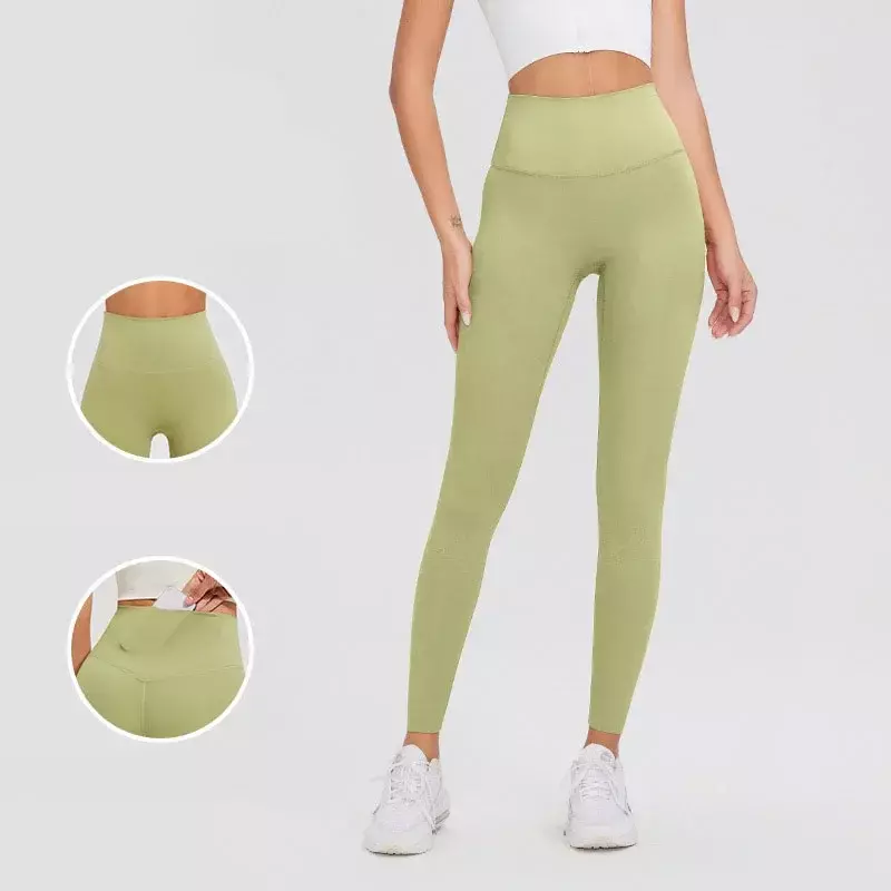 Pantaloni da Yoga spazzolati primaverili pantaloni attillati all'anca di sollevamento a vita alta pantaloni sportivi da corsa per il Fitness