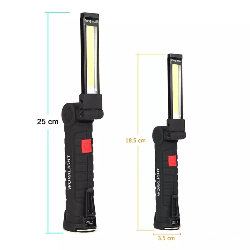 Linterna LED COB portátil plegable, linterna magnética recargable por USB, 5 modos de iluminación, lámpara colgante para acampar y pescar, 8 piezas