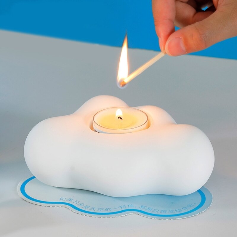 Cloud Tray Mold Candle Holder Molds Resin Epoxy Casting Mold for DIY Candlestick Jewelry Tray Wedding Home Table Decor