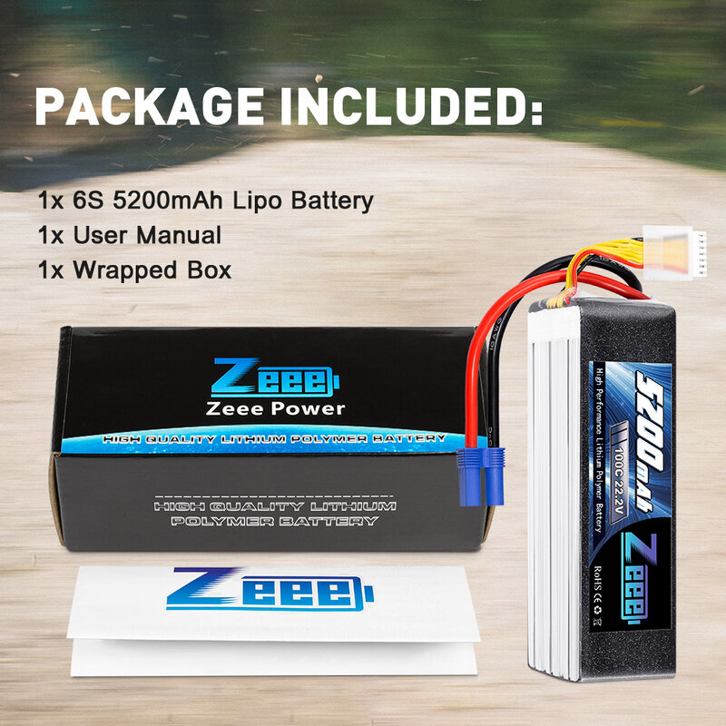 ZEEE-batería Lipo 6S de 1300mah, 2200mah, 3300mah, 4000mah, 5200mah, 6000mah, 9000mah, 22,2 V, para modelos de carreras, coches teledirigidos, Drones FPV, piezas de control remoto