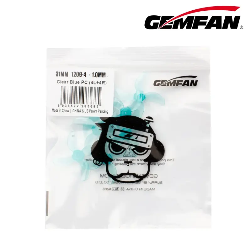 12Pairs(12CW+12CCW) Gemfan 1209 31mm 4-Blade PC Propeller 0.8mm 1mm 1.5mm for FPV Freestyle Tinywhoop Drones DIY Parts
