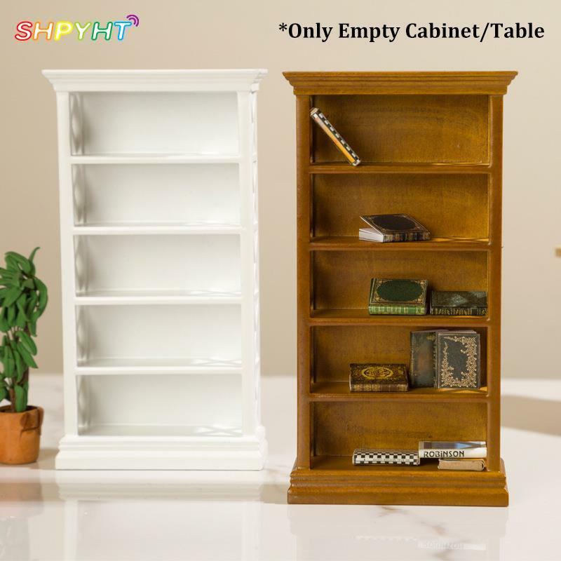 1:12 Dollhouse Miniature Bookcase Storage Cabinet Dining Table Desk Furniture Home Model Decor Toy Doll House Accessories