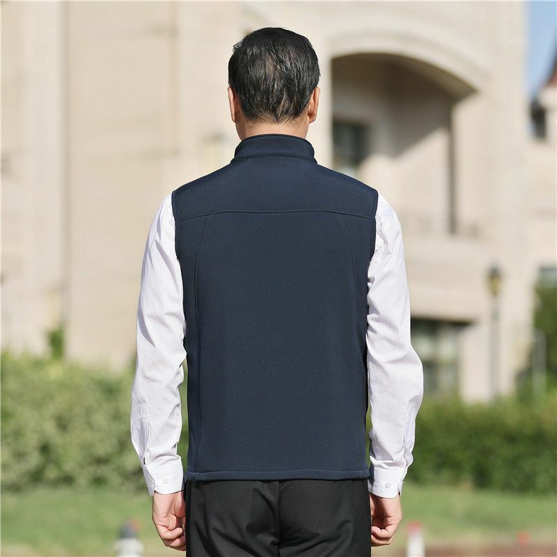 Jaqueta masculina com zíper de pescoço meio alto, colete casual sem mangas grosso e quente, colete masculino solto, novo, outono, inverno, Z02