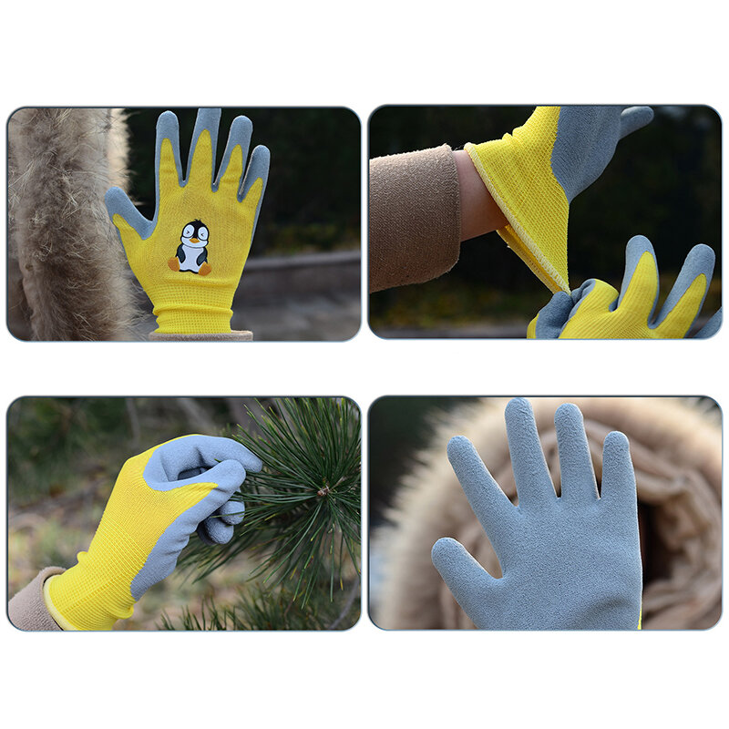 Детские перчатки для сада, водонепроницаемые Нескользящие, для работы в саду