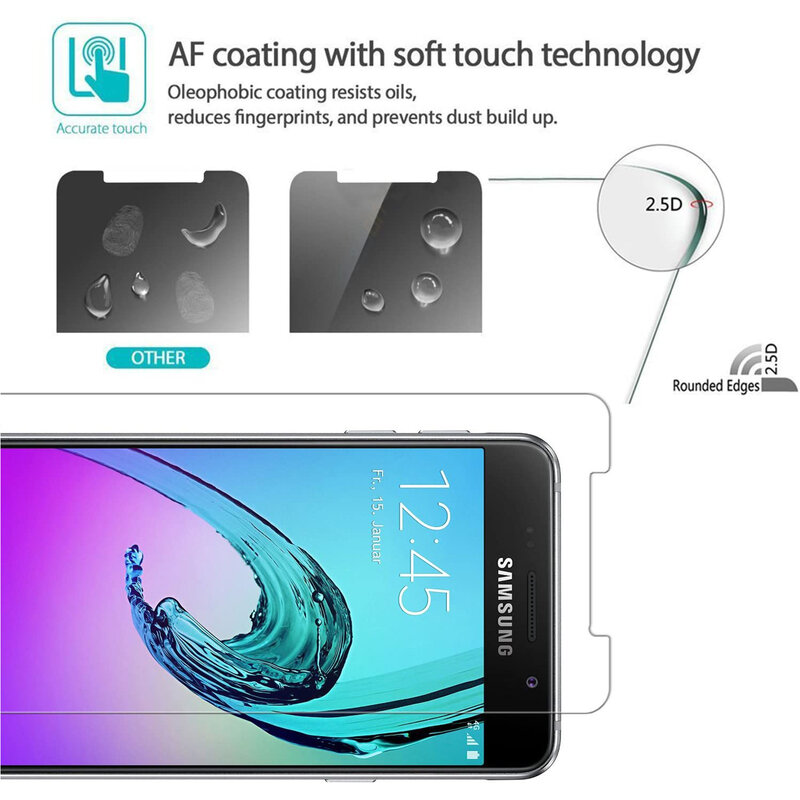 Protector de pantalla de vidrio templado para Samsung Galaxy A5, 2016, 2017, A510, A520, 2 o 4 unidades