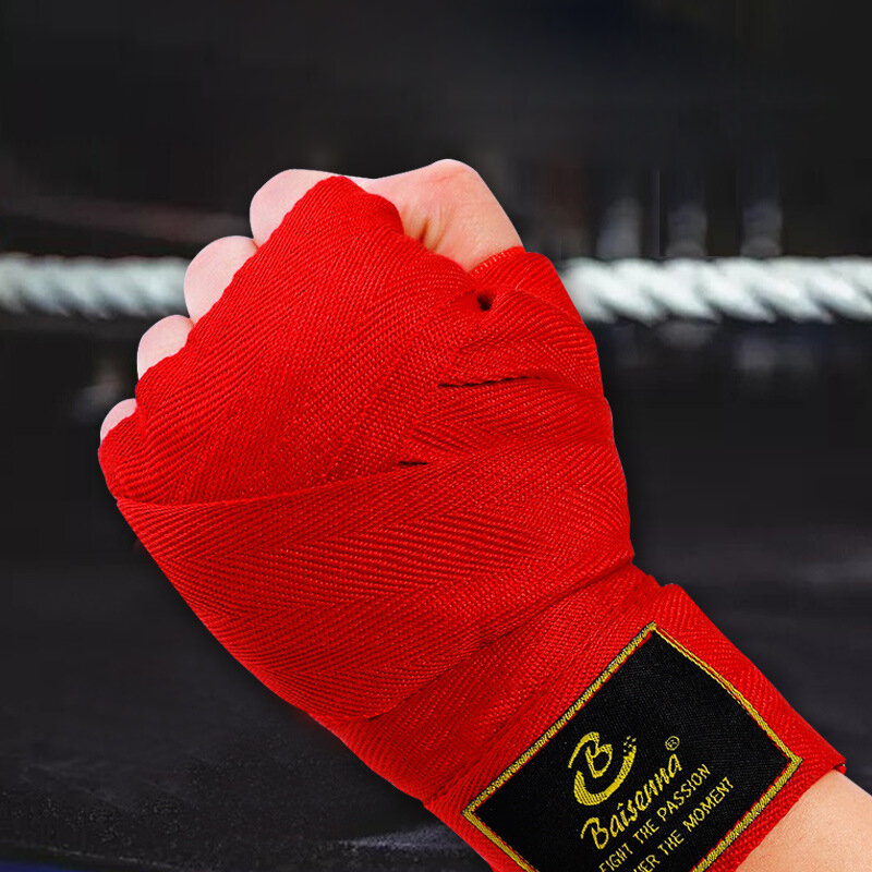 Vendajes deportivos de algodón para entrenamiento de boxeo, guantes de mano, Sanda Kick Boxing, Mma, 2 rollos, 3m
