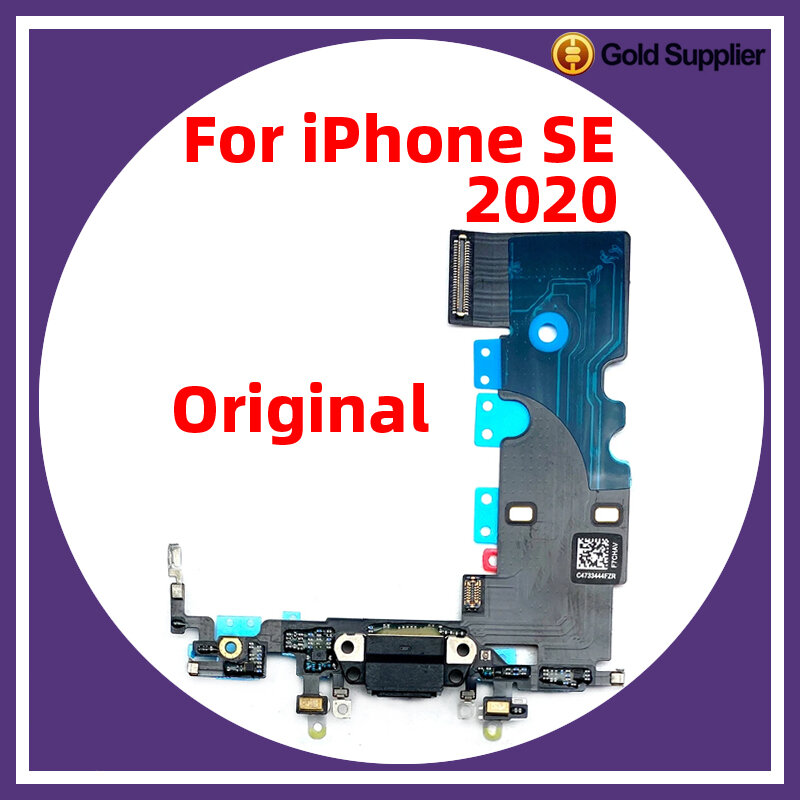 Asli untuk iphone SE 2020 pengisian Port Flex mikrofon Mini USB pengisi daya Dock konektor suku cadang pengganti