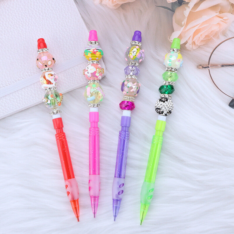 45Pcs Colorful Plastic Pencil No Ink  Pencil Beaded Lasting Pencils for Kids School Office Supplies Cute Stationery