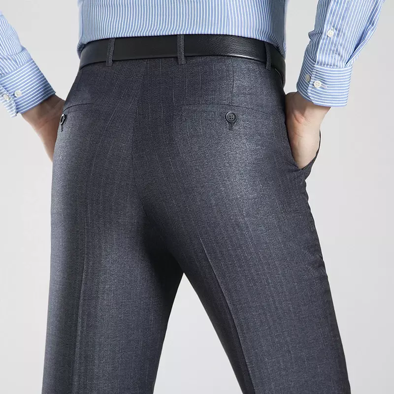 Letni biznes cienki kombinezon spodnie dla mężczyzn rozmiar 29-56 wiosna jesień mężczyzna formalne jednolity jedwab długie spodnie wizytowe workowate spodnie biurowe