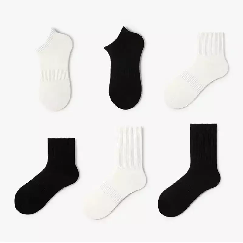Men's pure cotton socks in spring and summer, two -needle men's socks men's sweat  heated socks