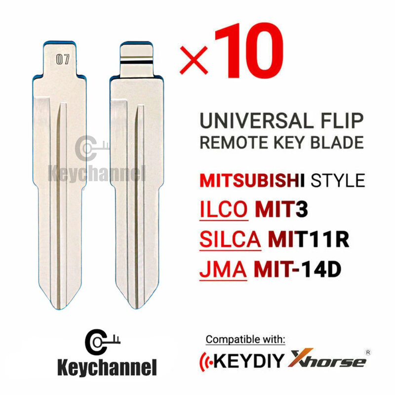 LISHI-Hoja de llave para coche, accesorio para KD VVDI JMD, mando a distancia para Mitsubishi Outlander Grandis Mitsubishi tipo MIT3 MIT11R mit-14, #07, 10 Uds.