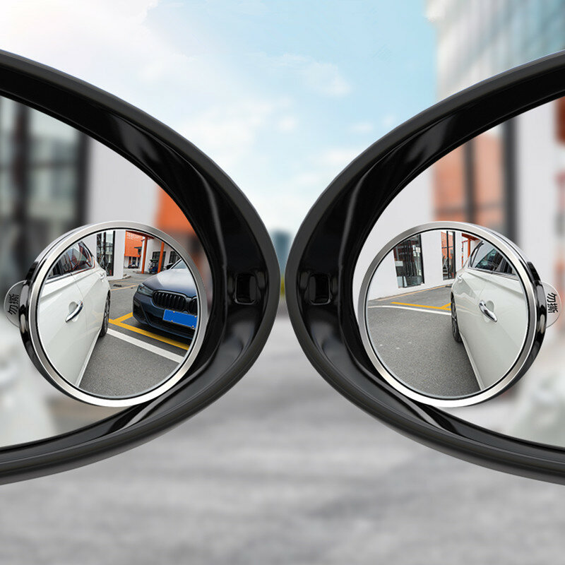 Kaca spion mobil mundur, bantu mundur, cermin cembung, titik buta mobil 360 derajat, sudut lebar dapat disesuaikan, cermin bulat kecil