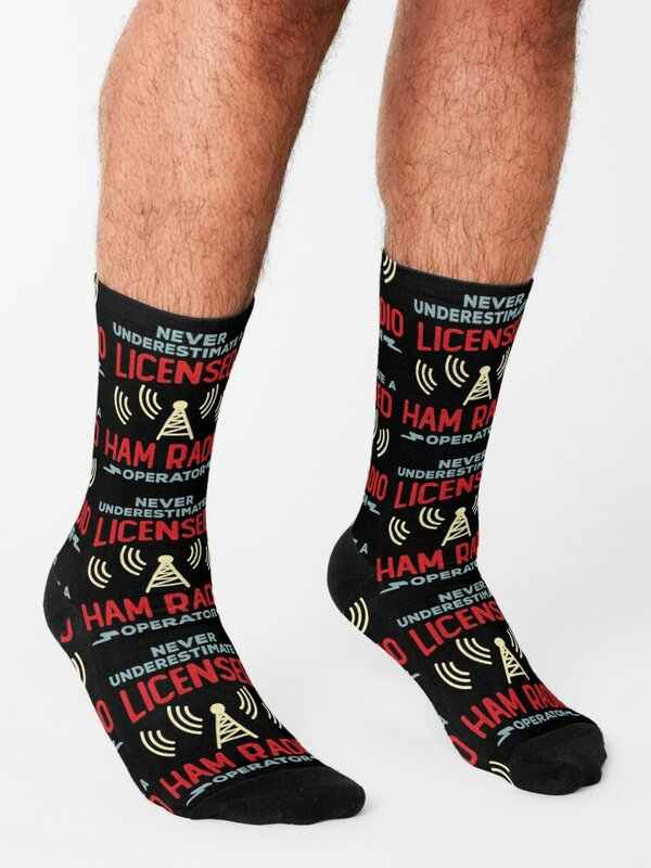 Unterschätzen Sie niemals eine lizenzierte Amateurfunk-Socken Luxus-Socken Heiz socken Damen socken Herren
