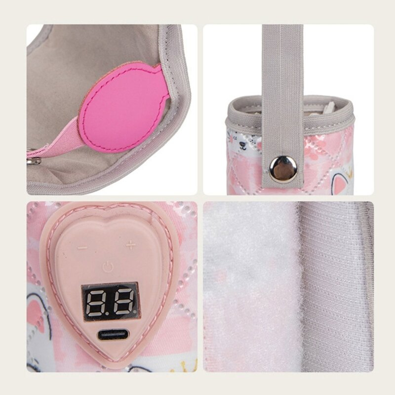 Aquecedor leite USB digital portátil para bebê aquecedor mamadeira