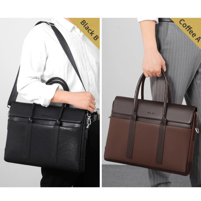 OYIXINGER High Quality Pu Leather Briefcase Bag For Men 2024 New Luxury Business Briefcases Bags For 14.1 15.6" Laptop Handbags