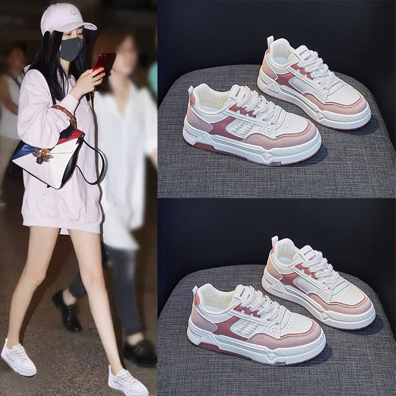 2024 wiosenne nowe damskie buty mały biały na zewnątrz oddychające antyzapachowe buty na platformie koreańskie uniwersalne Retro buty na co dzień Mujer