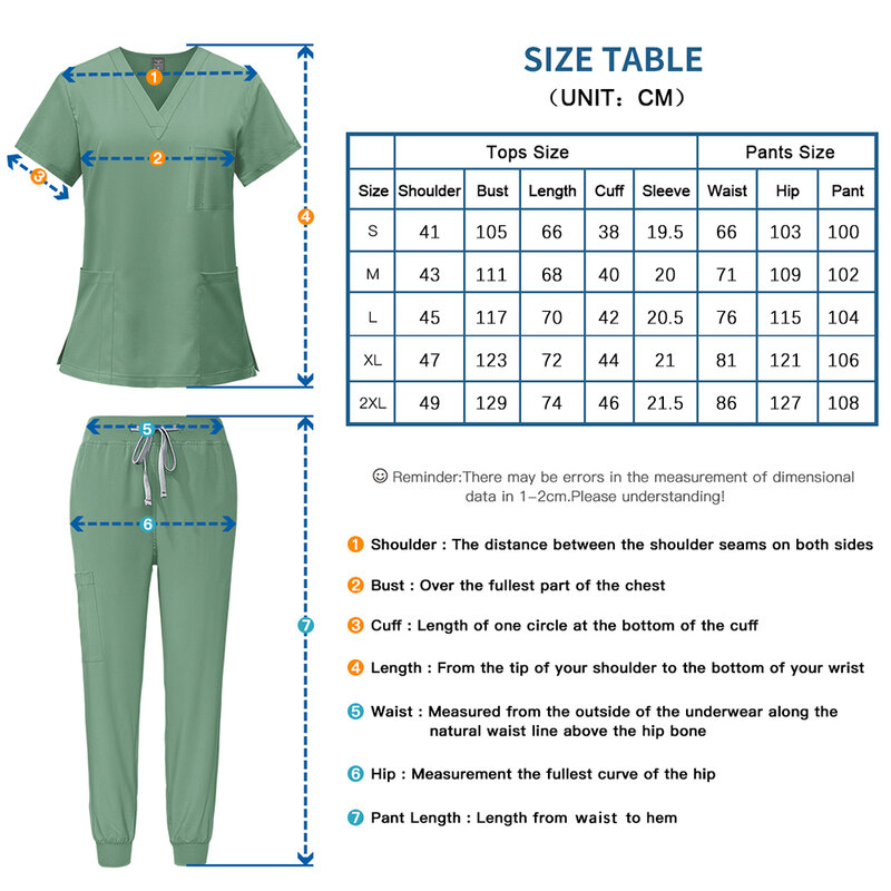 Medical Nurse Uniform 2Piece Workwear Medical Scrubs Set Hospital Uniform Surgery Dentist Overalls Spa Clinical Beauty Work Wear