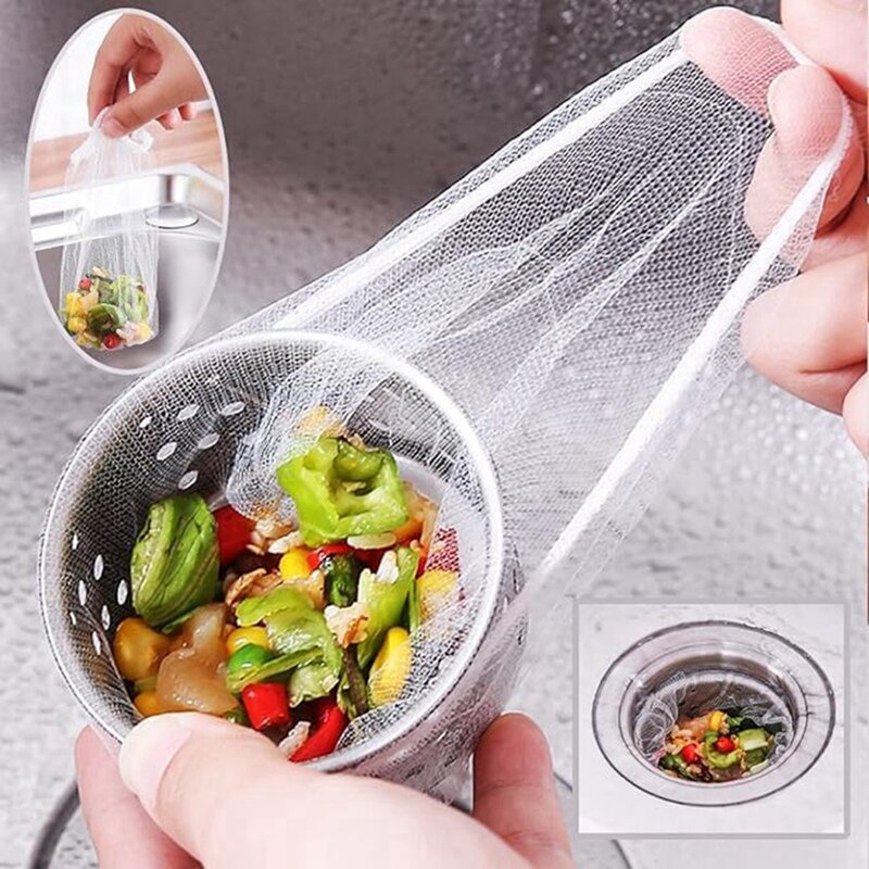 500 Pcs Disposable Mesh Sink Strainer Bags Kitchen Sink Strainer Mesh Bag Disposable Sink Net Strainer Filter Bags Accessories