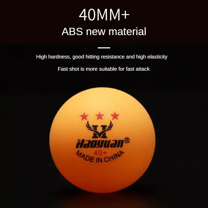 Bolas de pingue-pongue profissional do tênis de mesa, plástico novo do ABS, bolas do treinamento do fósforo, 2.8g, 40 + mm, 3 estrelas