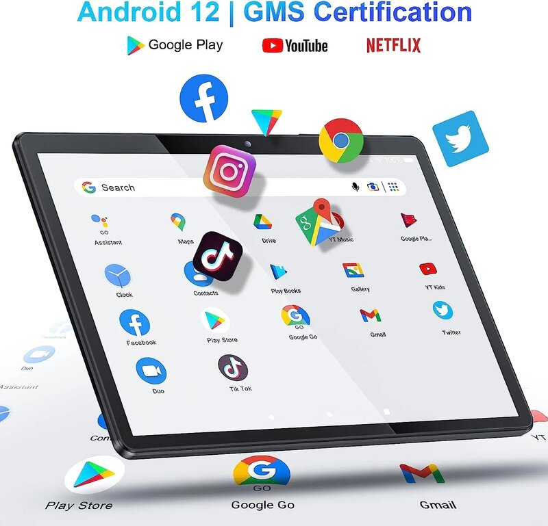 Global Firmware Tablet Android, 14 ", IPS tela grande, PC, câmera dupla, 2 em 1, 14", 12 GB, 256GB, 14 ", Laptop Pads
