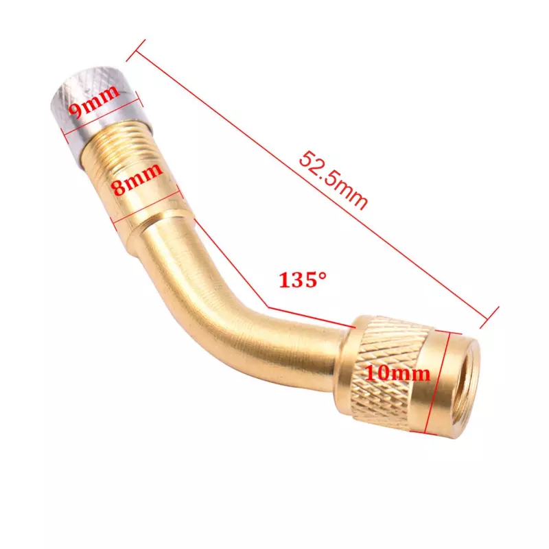 Motorcycle 45 90 135 Degree Tire Valve Adaptor Brass Air Tyre Valve Stem Extension Adapter for Car Electric Scooter Bike