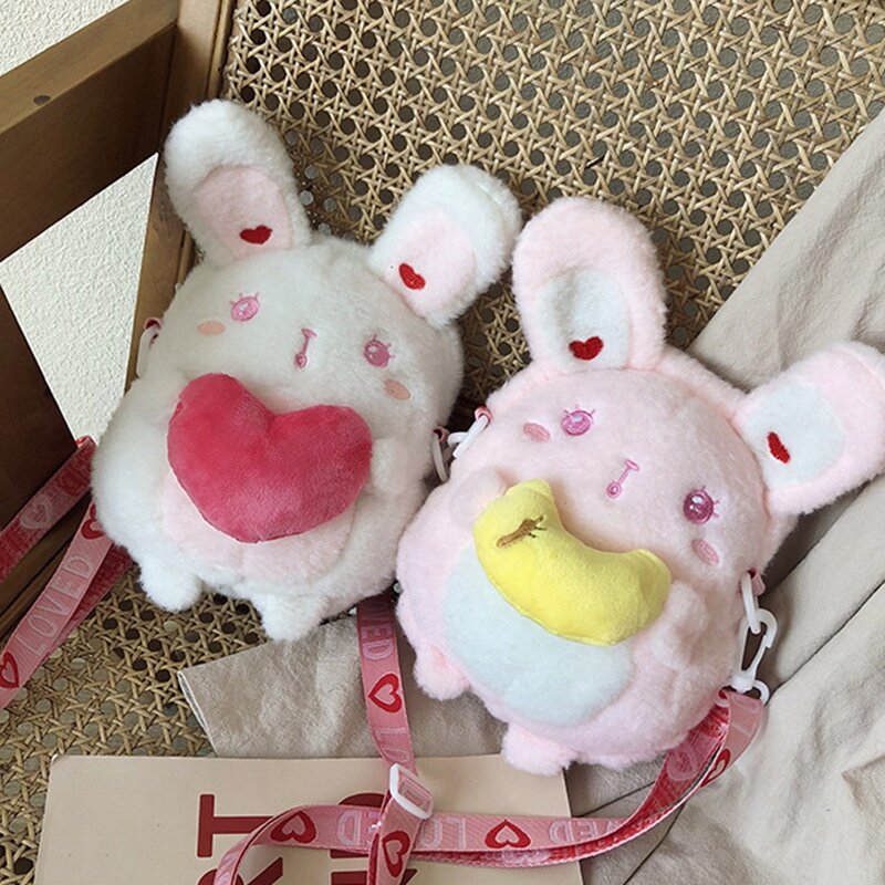 Новая сумка для девушек, сумка-мессенджер с милым Кроликом, женская сумка-мессенджер, сумка через плечо с мультяшным Кроликом, женская сумка с сердцем
