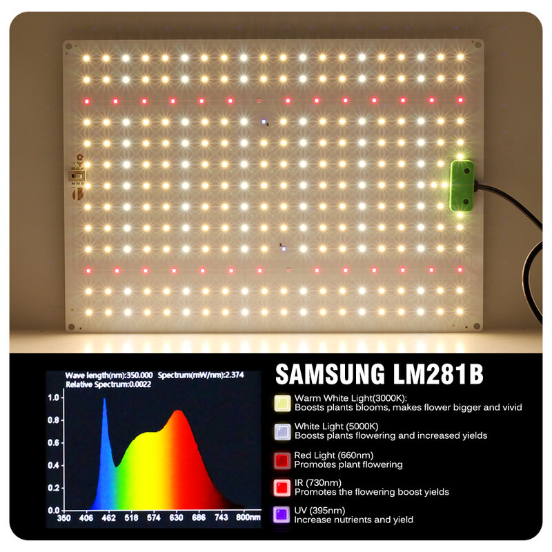 Samsung lm281b conduzido cresce a lâmpada, espectro completo, quantum, 65w, 85w, 100w, 120w, 150w, com modo do veg/flor