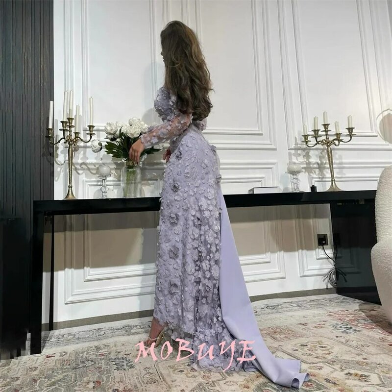MOBUYE 2024 Popular Spaghetti Straps Prom Dress Floor-Length With Long Sleeves Evening Fashion Elegant Party Dress For Women