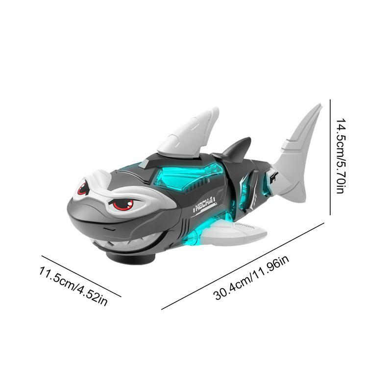 Juguetes de tiburón eléctrico para niños, estatuilla de tiburón, juguetes interactivos, juguetes de tiburón con luces y sonido, juguetes de agua para caminar