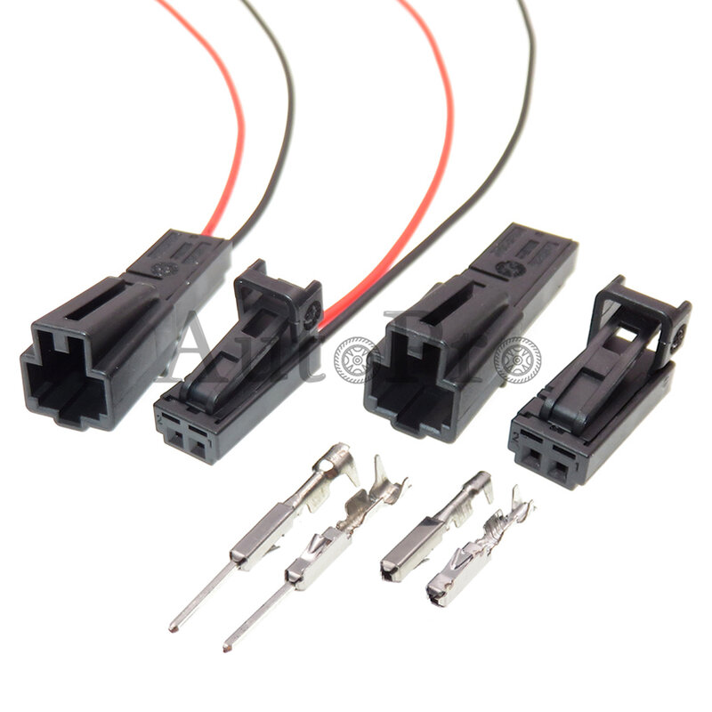 Arnés de cables para lámpara de matrícula de coche, enchufe con Terminal para VW y Audi, 2 orificios, 4B0971832 4E0972575 1-1534113-1 1534155-1, 1 Juego