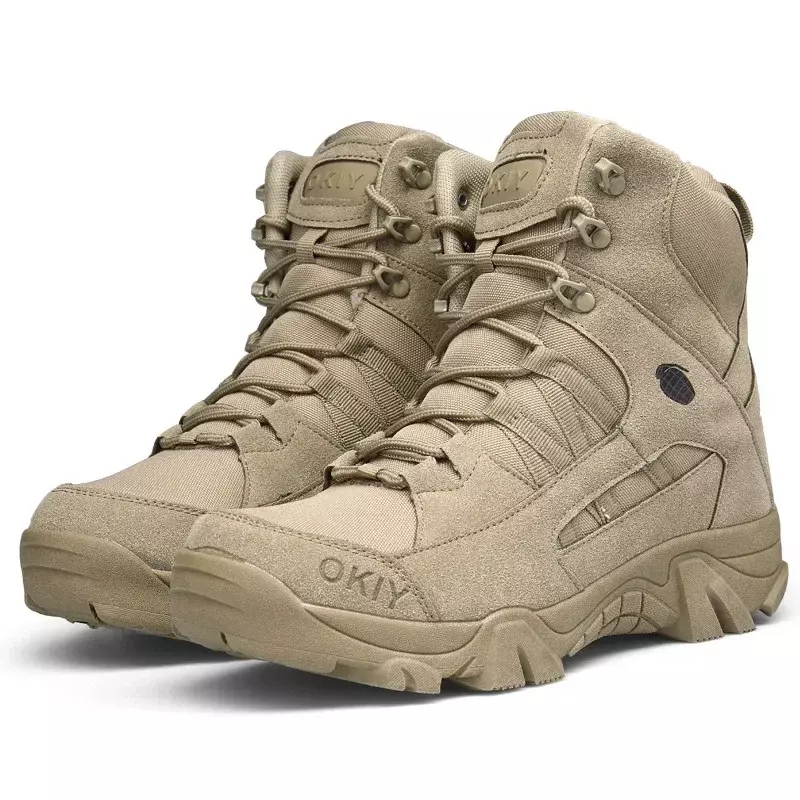 Homens Botas Militares Botas Táticas Do Exército Ao Ar Livre Impermeável Vaca Camurça Trabalho Homens Ankle Boots Caminhadas Sapatos de Segurança Mens Athletic Shoes