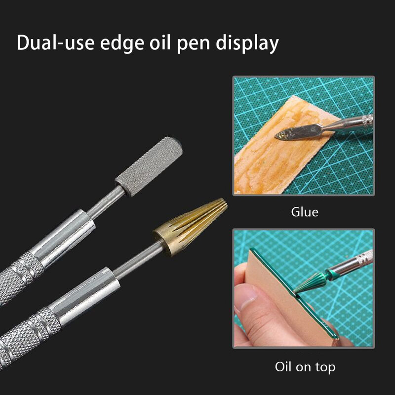 Edge Oil Pen Aluminum Alloy Dual-Use Oil Edge Pen Sticky Water Oil Edge Can Be Used Diy Handmade Oil Edge Pen With Bearing Leath
