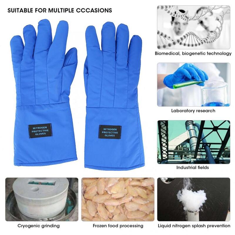 Guantes criogénicos de 38cm de largo, impermeables, resistentes a bajas temperaturas, nitrógeno líquido, guantes protectores