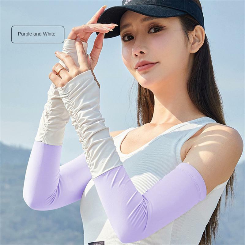Summer Cooling Oversleeve Micro Compression Molding Sunscreen Sleeves Ice Silk Fabric Arm Protector Efficient Sunscreen