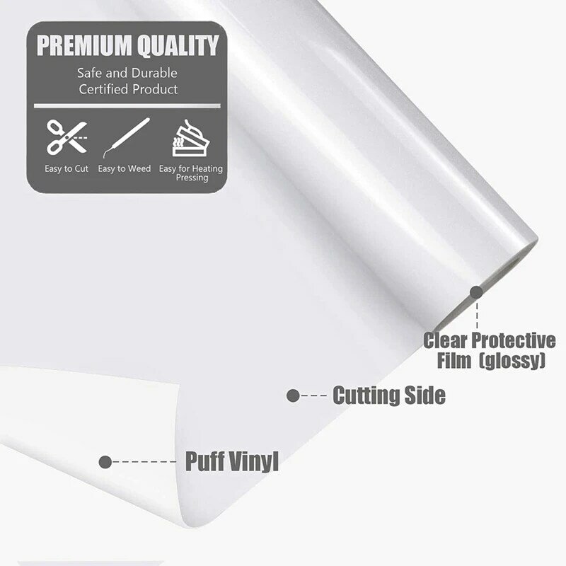 UV-Farbwechsel Puff Vinyl Wärme übertragung 3D Schaum Wärme übertragung Vinyl - 6 Blatt Farbwechsel Puff Vinyl 12x10 Zoll langlebig