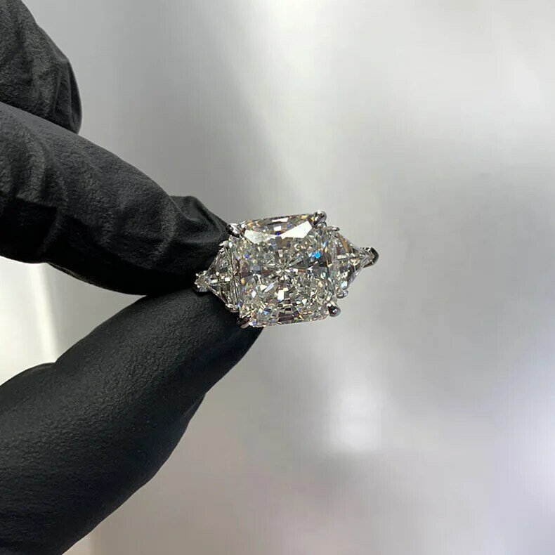 แหวนเงิน925อินเทรนด์เครื่องประดับพลอยเพทายสำหรับงานแต่งงานผู้หญิงขายส่งแหวน