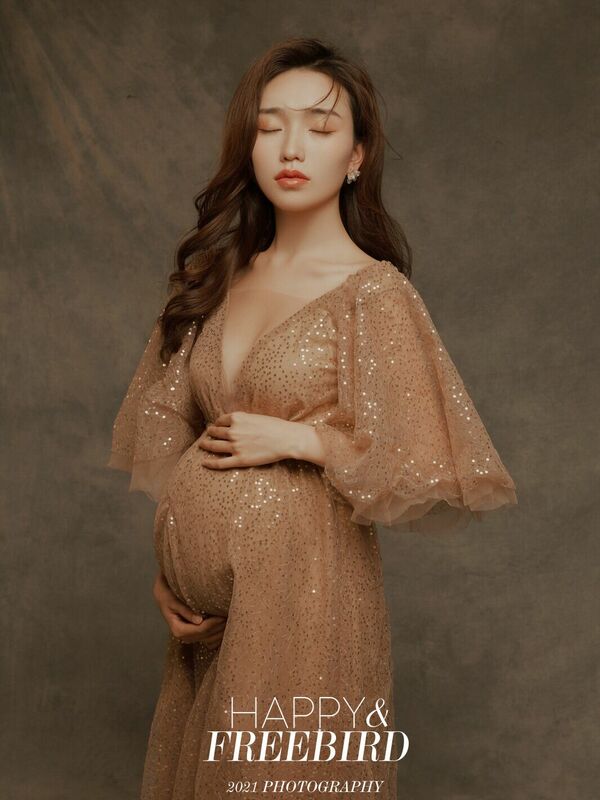 Maternidade fotografia adereços sparkly sequência tule vestido de baile vestidos de festa para grávidas fotos shoot prop acessórios