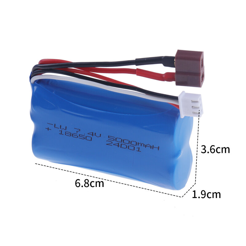 Battery For Wltoys 144001 A959-B A969-B A979-B K929-B 12428 12423 10428 RC Car Spare Parts 18650 2S 7.4V 5000mah lipo Battery