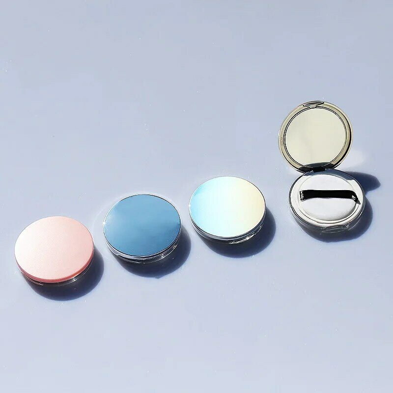 Mini malla elástica ultrafina Simple con espejo, maquillaje portátil, polvo suelto, polvo seco, caja compacta vacía separada, 5g