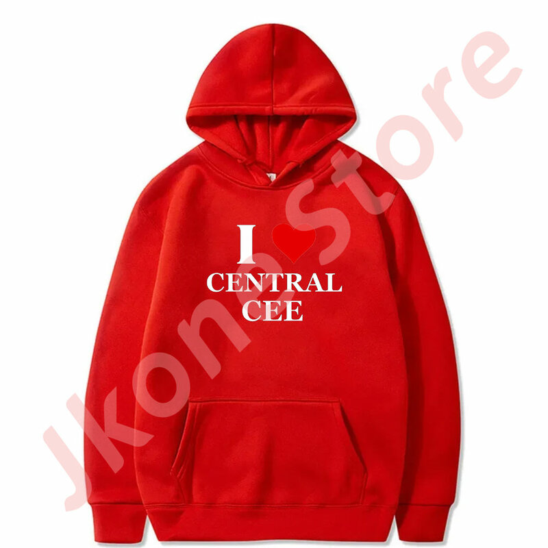 I Love Central CEE hoodies เสื้อมีฮู้ด unisex แฟชั่นเสื้อสวมหัวสไตล์ฮิปฮอปแบบลำลอง