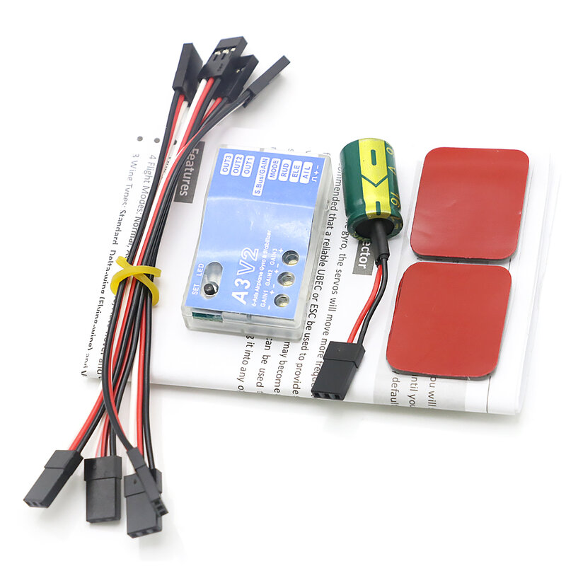 3 Axis Gyro A3 V2 Aeroplane Flight Controller Stabilizer for RC Airplane Fixed-wing Copter