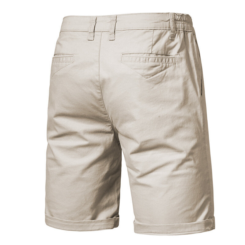 Summer New Cotton Casual Men's Cargo Shorts Straight Fit Large Size Solid Color Sports Menwear