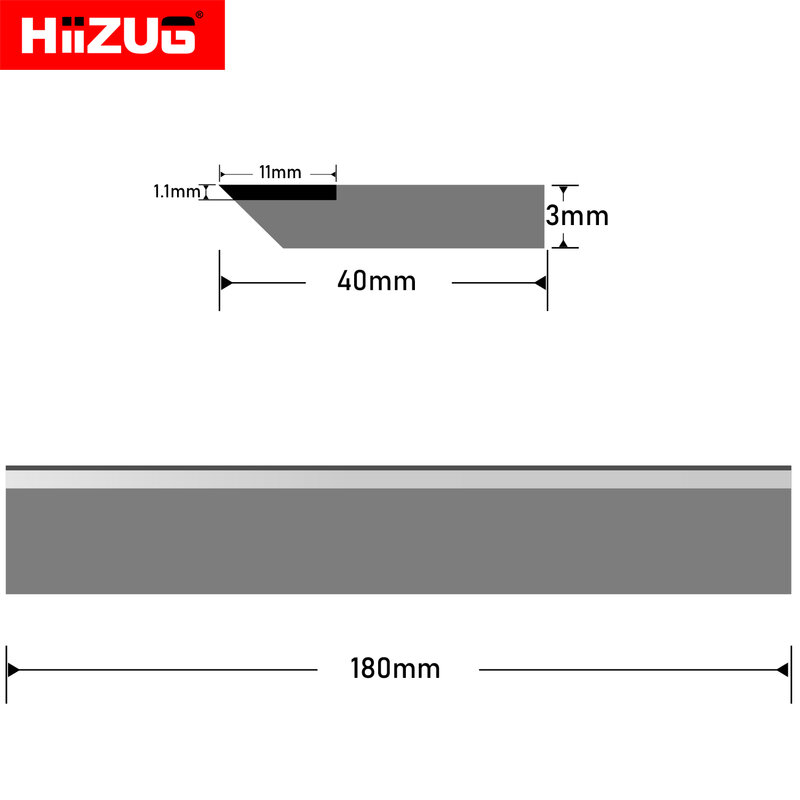 대패 블레이드 나이프, 두께 증가 전기 대패 조인트 세트, 7 인치, 180 × 40 × 3mm
