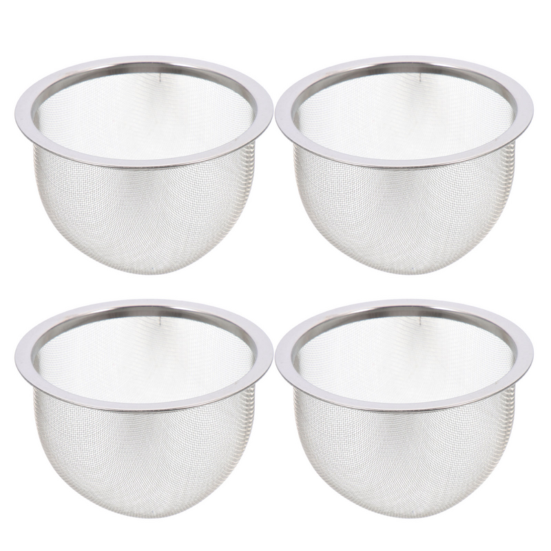 4pcs Teapot Strainer Replacement Infuser Strainers Stainless Steel Filters Leakers Metal Insert Home Residue Coffee Mesh Kettle