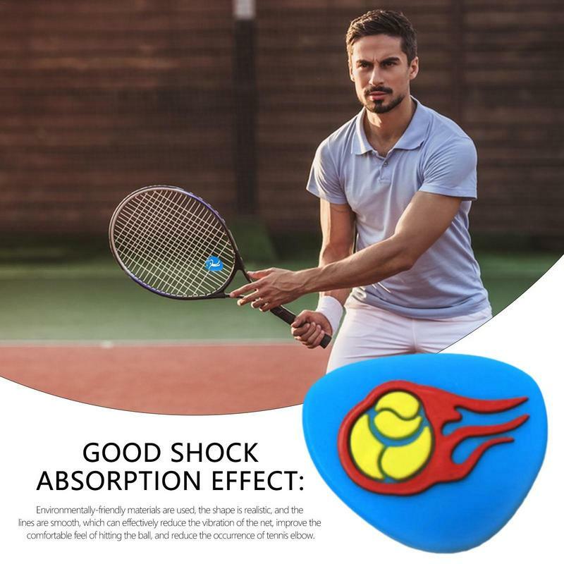 Cute Cartoon Tennis Racket Shock Absorbers, Amortecedores de Vibração, Anti-Vibração, Silicone, Durável, Acessórios Esportivos