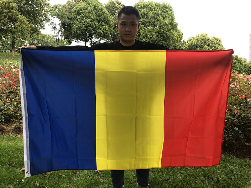 Bendera langit bendera Rumania 90*150cm menggantung biru kuning merah rou Rumania bendera poliester standar spanduk bendera untuk dekorasi